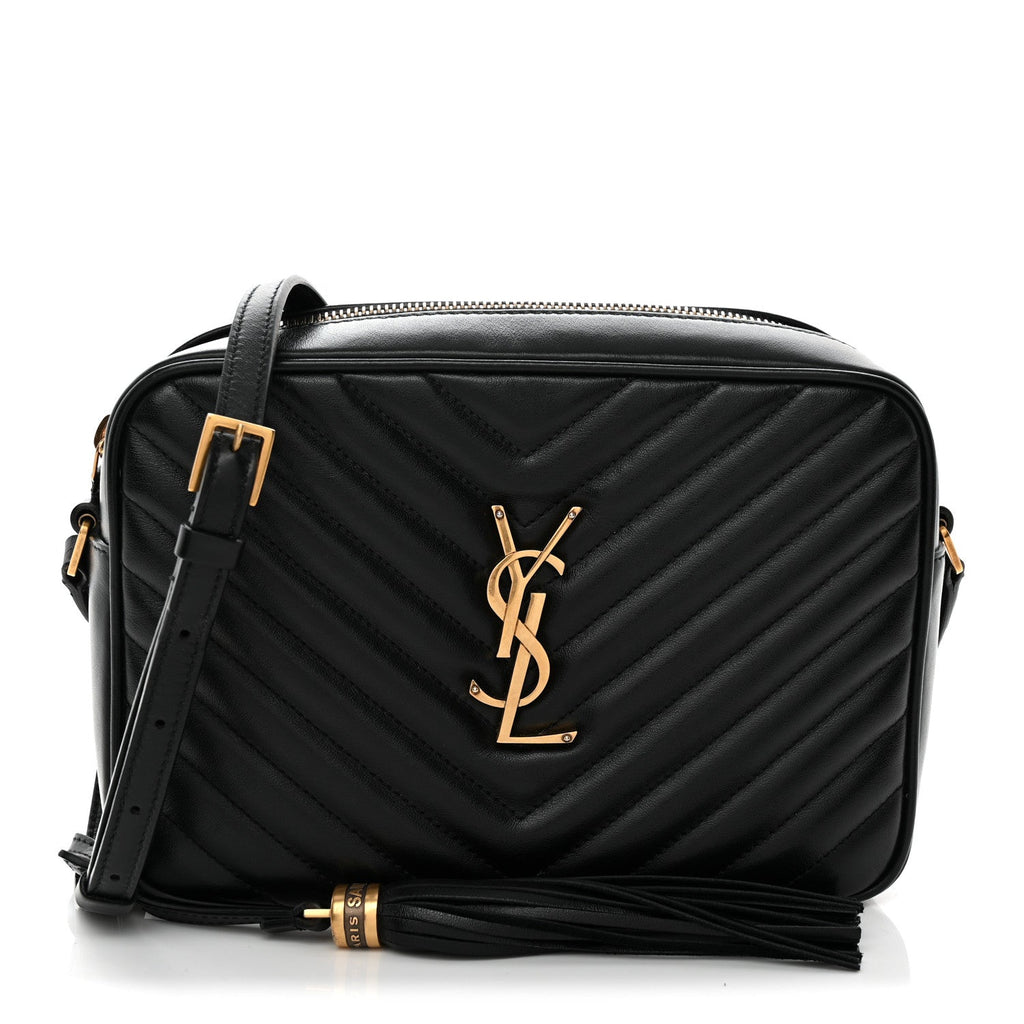 Calfskin Matelasse Monogram Lou Camera Bag Black