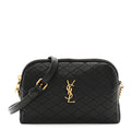 Lambskin Quilted Gaby Zipped Pouch Black