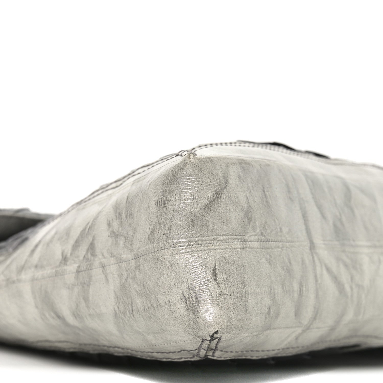 Iridescent Eelskin Maxi Chain Baguette Bag Grey Multicolor