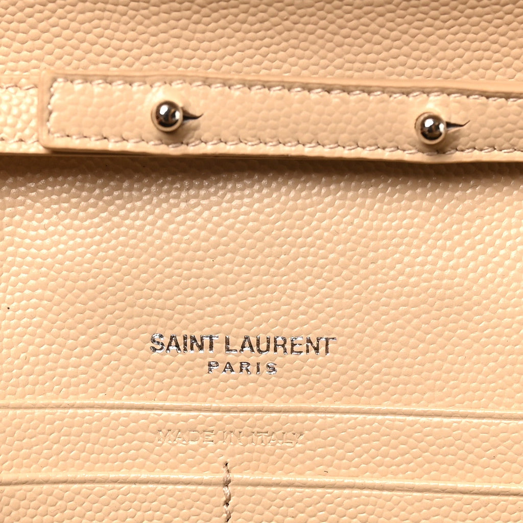 Grain De Poudre Matelasse Chevron Monogram Chain Wallet Nude Powder
