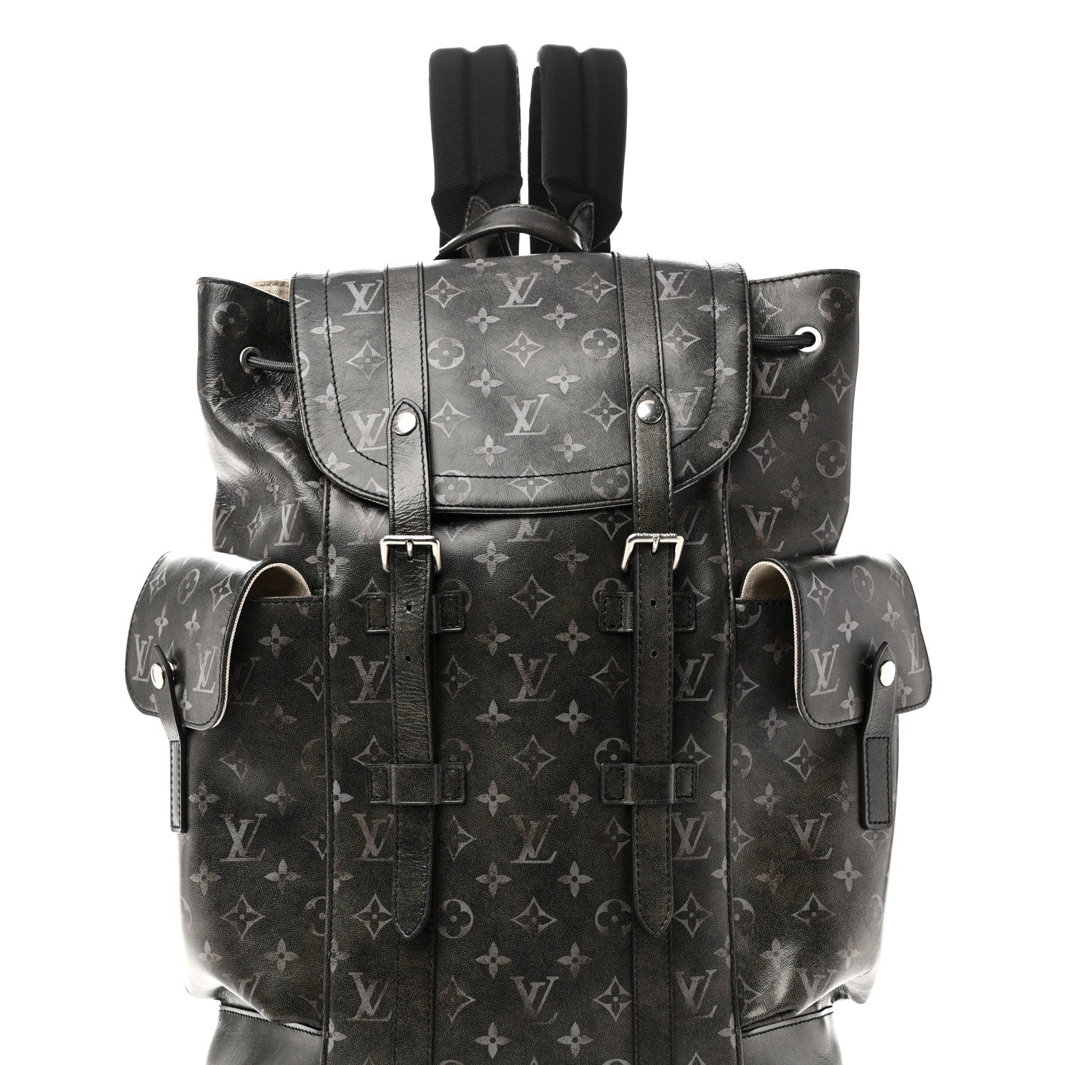 Brushed Monogram Eclipse Christopher MM Backpack Black