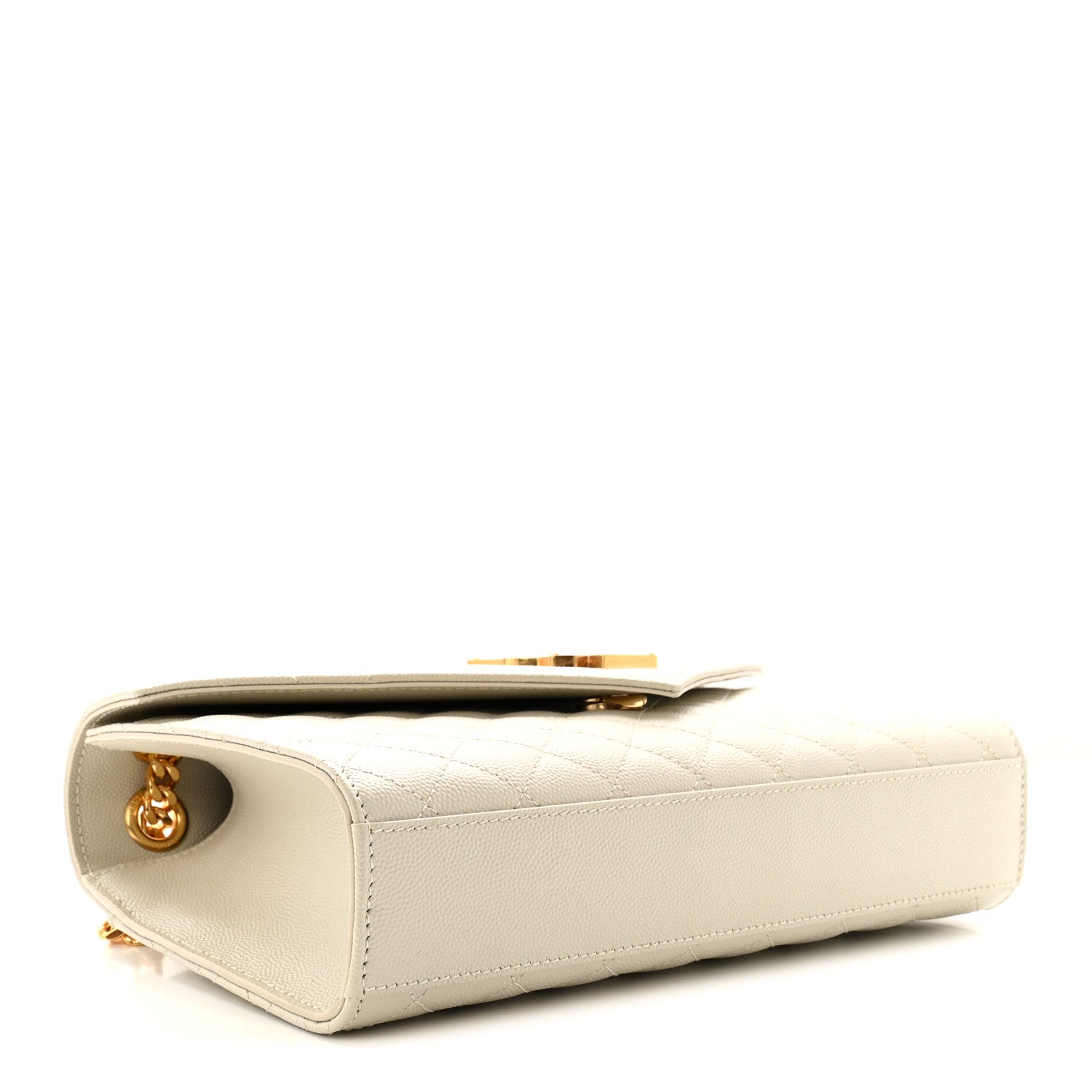 Grain De Poudre Textured Mixed Matelasse Medium Triquilt Monogram Satchel Crema Soft