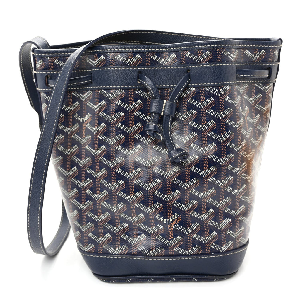 Goyardine Petit Flot Bucket Bag PM Navy