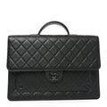 Lambskin Quilted Briefcase Satchel So Black