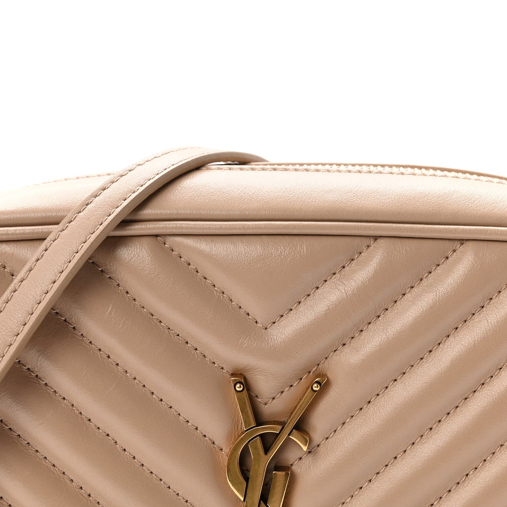Calfskin Matelasse Monogram Lou Camera Bag Dark Beige