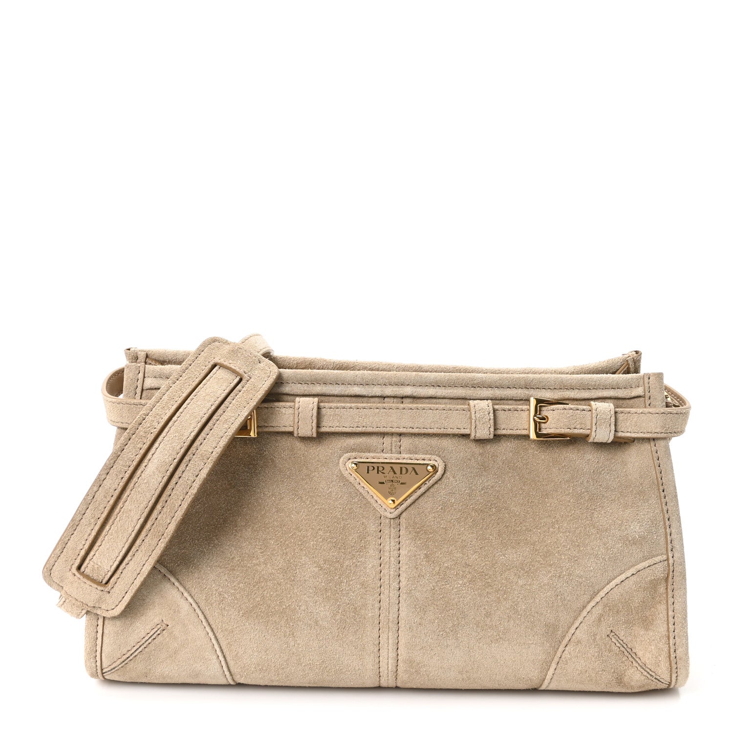 Scamosciato Triangle Small Bonnie Shoulder Bag Deserto