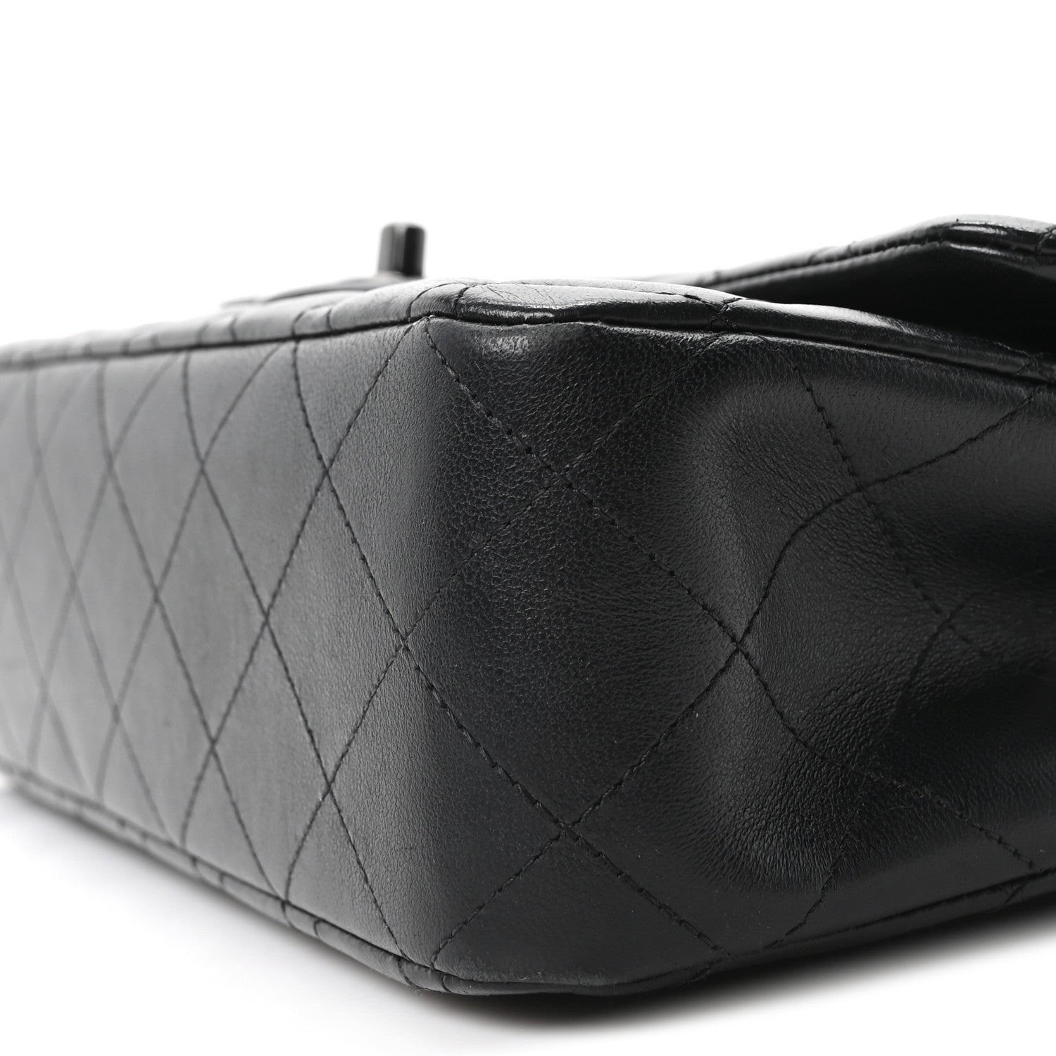 Lambskin Quilted Medium Double Flap So Black