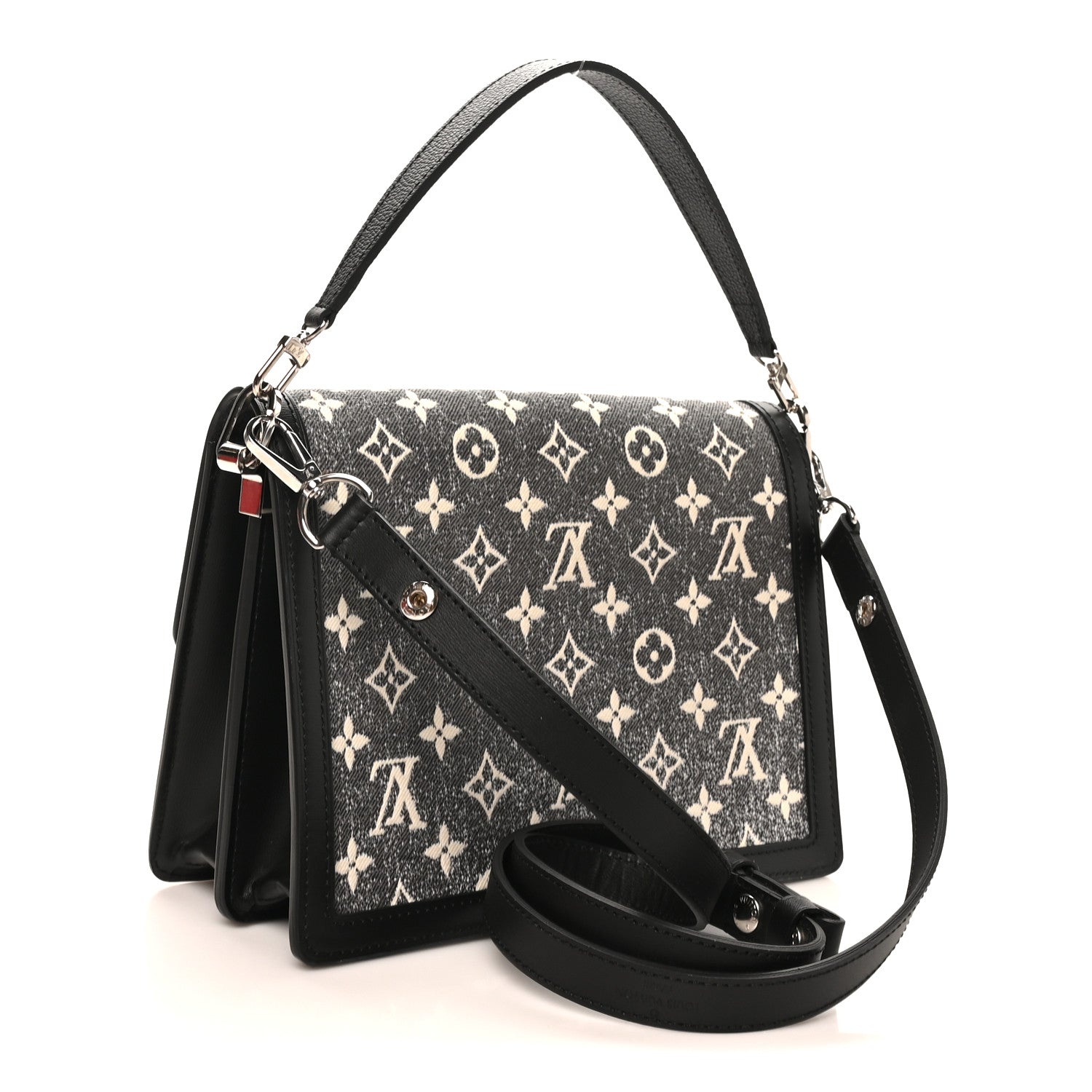 Denim Monogram Jacquard Dauphine MM Black