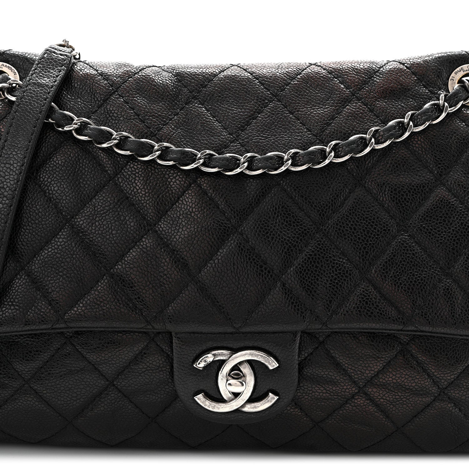 Caviar Quilted Jumbo Easy Flap Black
