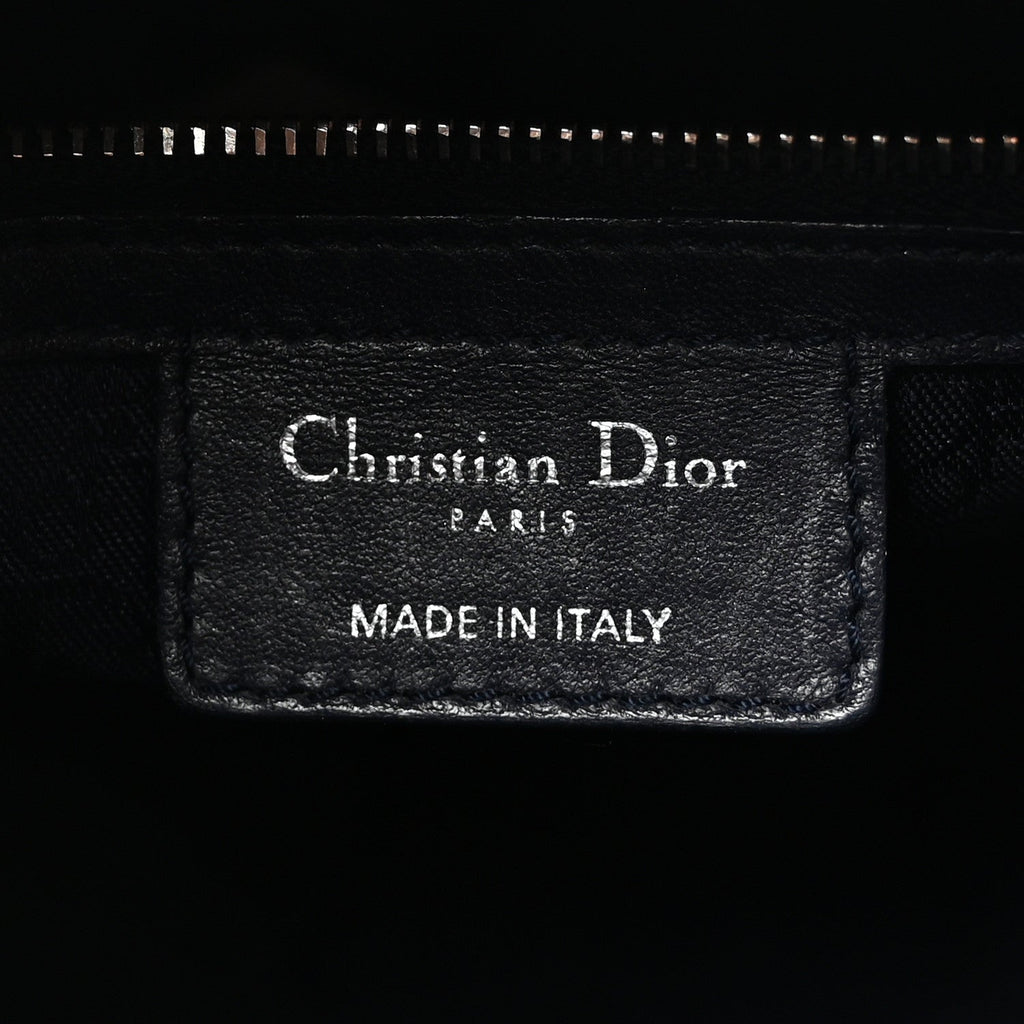 Lambskin Cannage Large Lady Dior Navy Blue