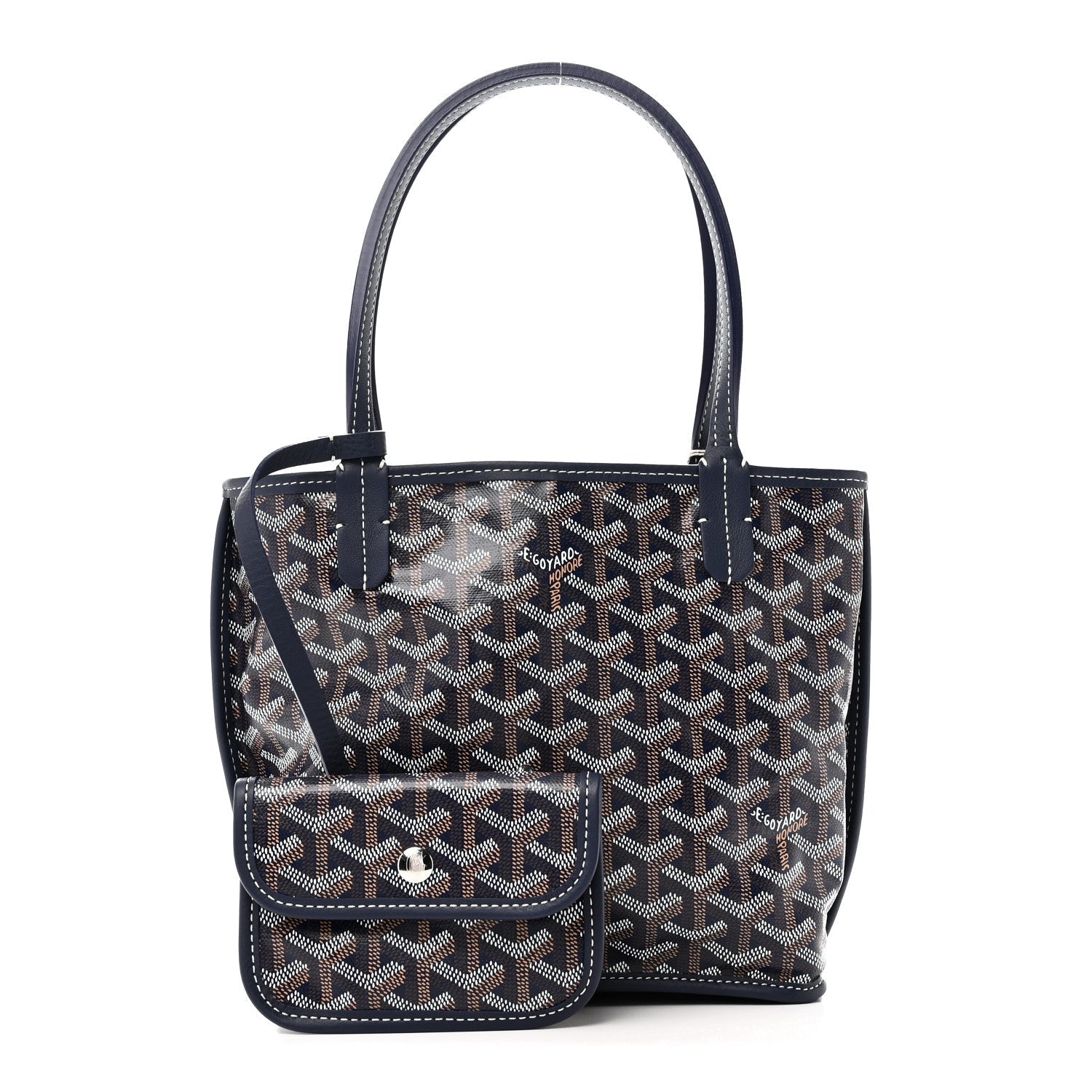 Goyardine Reversible Mini Anjou Navy