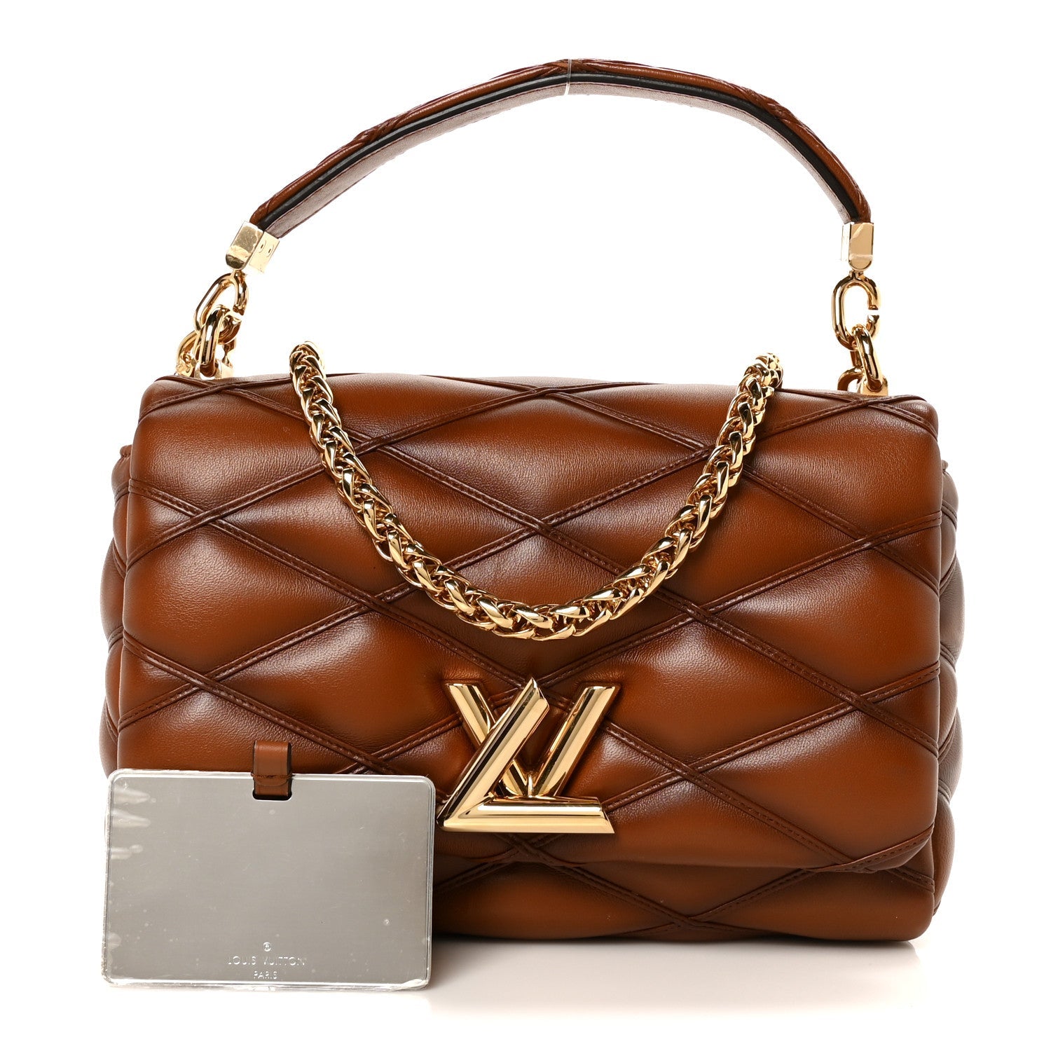 Lambskin Malletage Top Handle GO-14 MM Tan