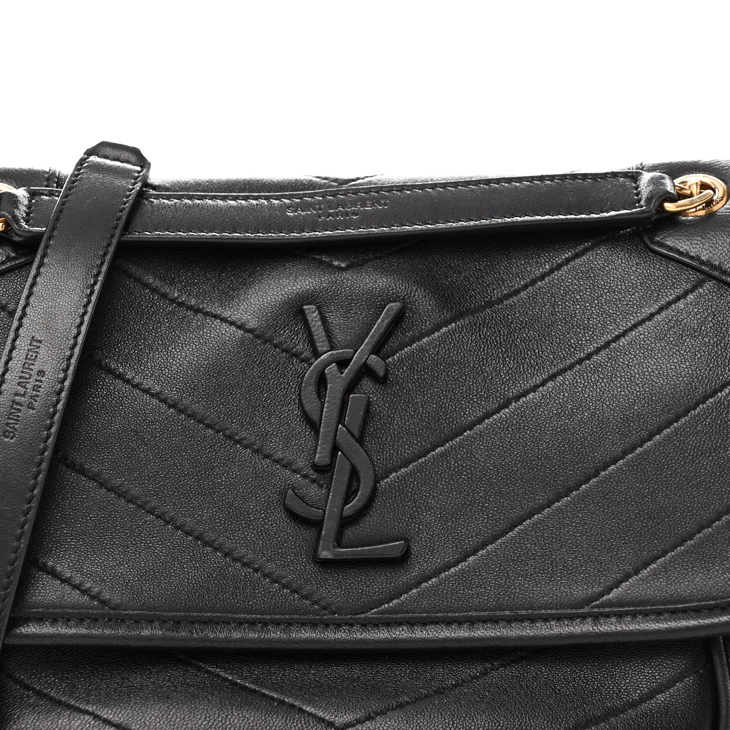 Lambskin Matelasse Monogram Baby Niki Chain Satchel Black