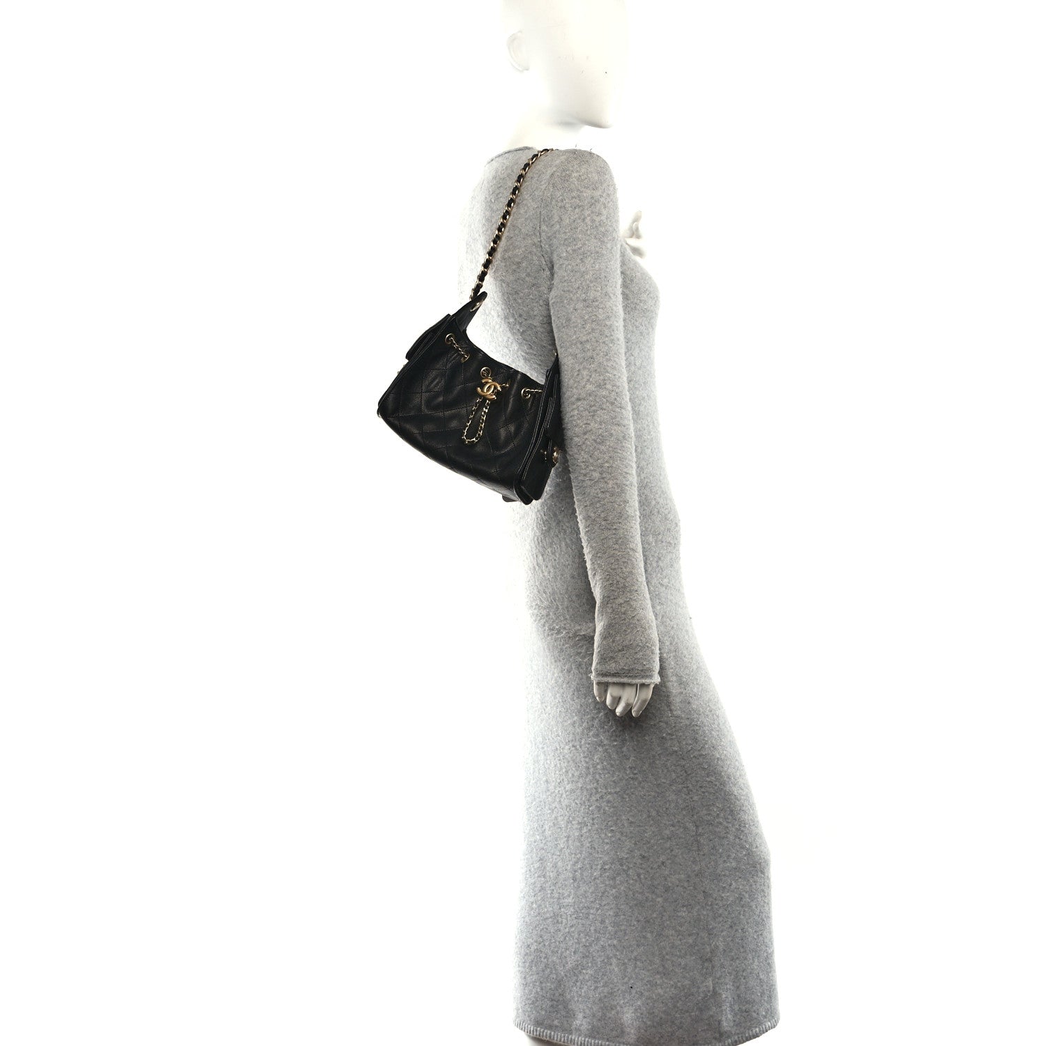 Caviar Quilted Mini Chanel 25 Handbag Black Black
