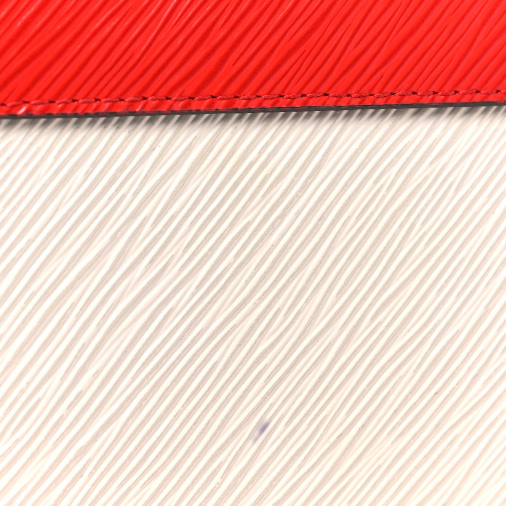 Epi Twist Shoulder Bag MM Coquelicot Hot Pink White