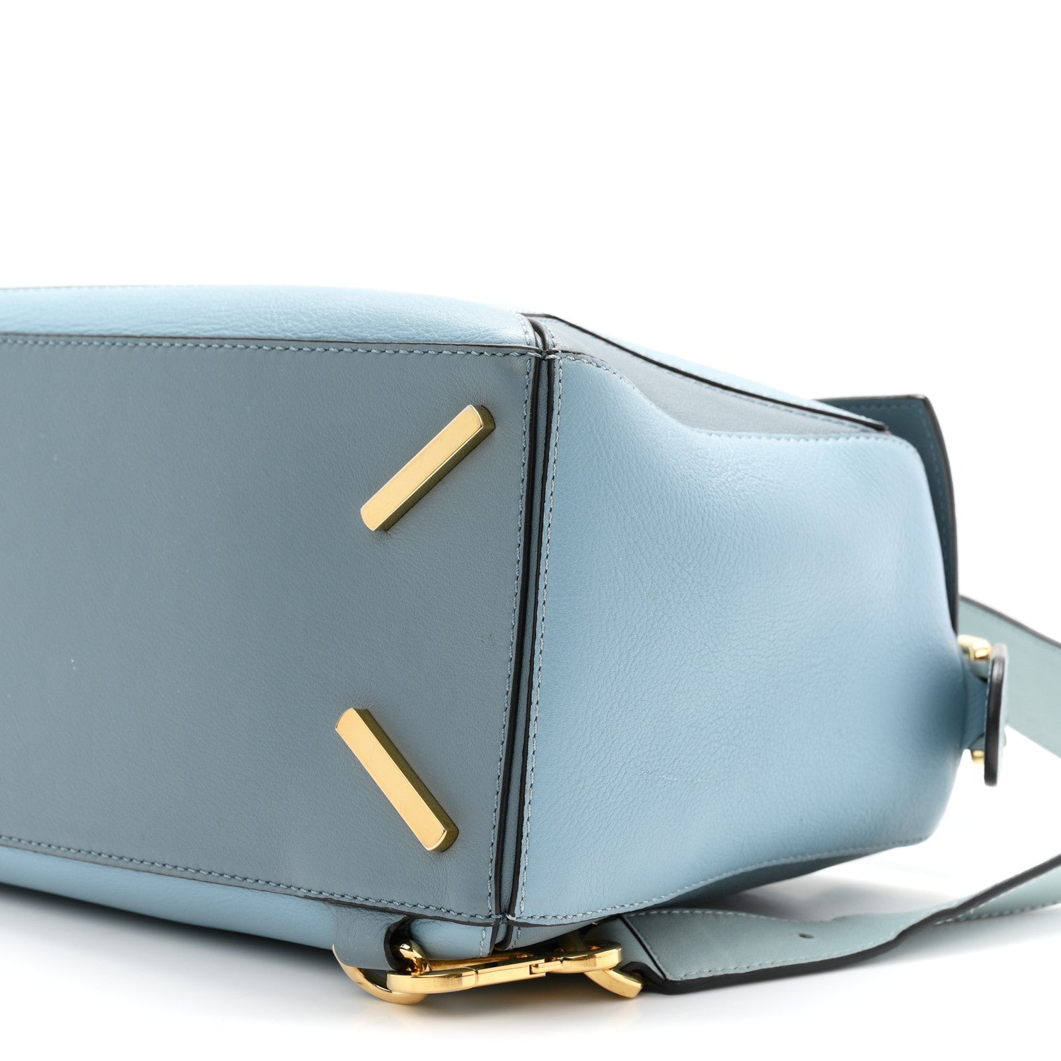 Calfskin Medium Puzzle Bag Aqua Light Blue Stone Blue