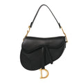Grained Calfskin Saddle Bag Black