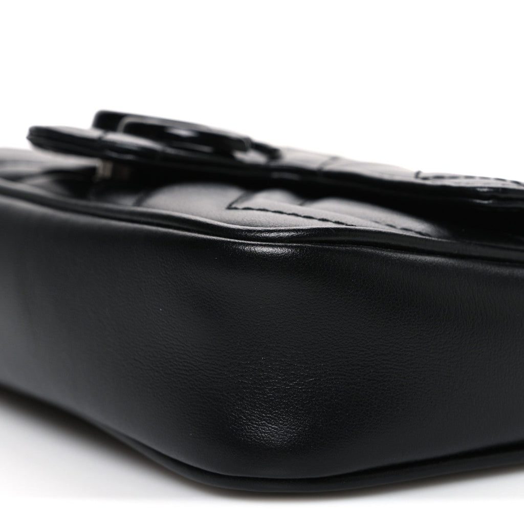 Calfskin Matelasse Monochrome GG Marmont Chain Belt Bag Black