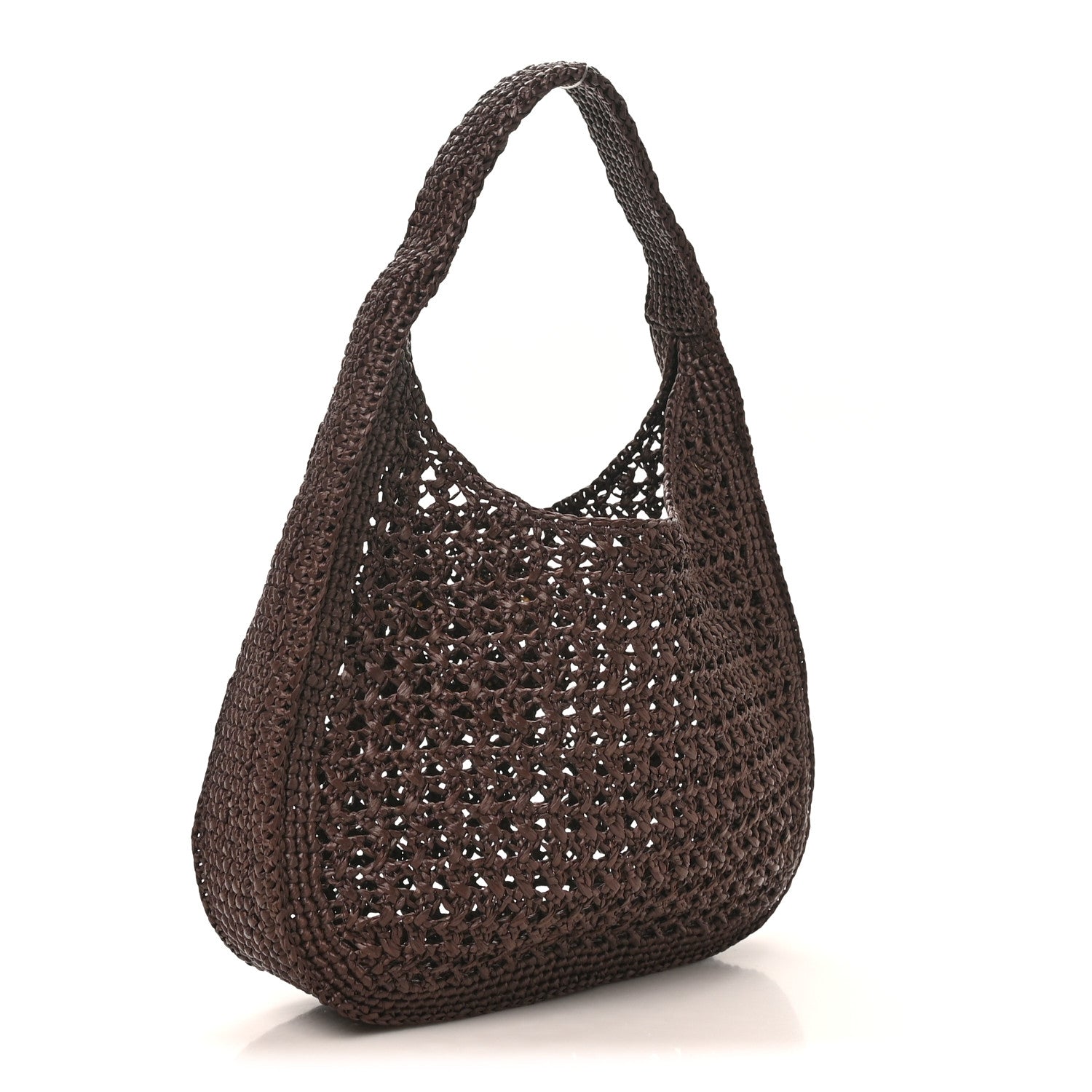 Raffia Crochet Woven Hobo Cacao Naturale