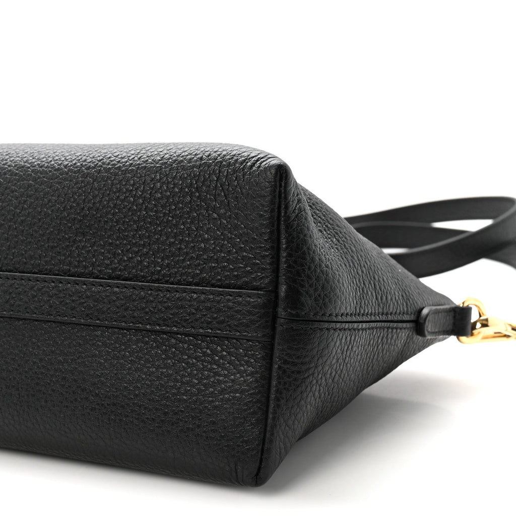 Vitello Daino Small Tote Black