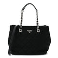 Nylon Tessuto Impuntu Quilted Tote Black