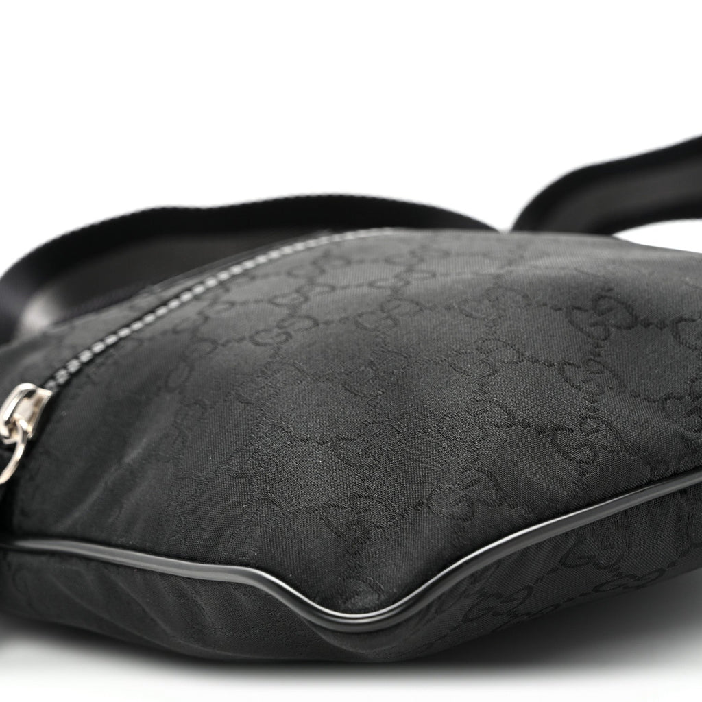 Nylon Monogram Mini Flat Messenger Bag Black