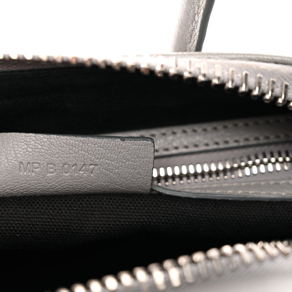 Sugar Goatskin Mini Antigona Pearl Grey