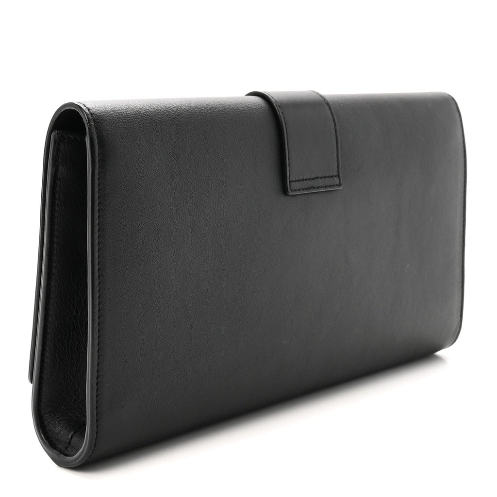 Calfskin Classic Y Ligne Clutch Black Black