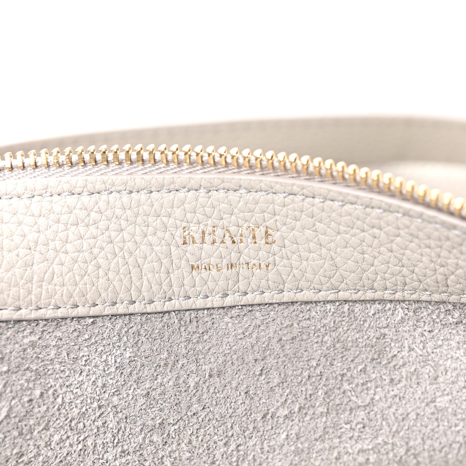 Pebbled Calfskin Augustina Small Crossbody Light Grey