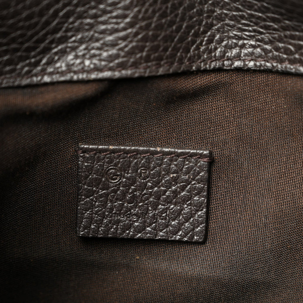 Monogram Dollar Calfskin O Drawstring Backpack Beige Ebony Testa di Moro Dark Chocolate