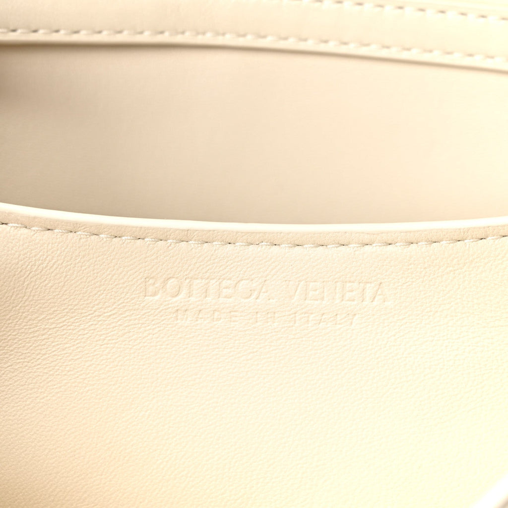 Nappa Intrecciato Knot Lock Top Handle Crossbody Bag Sea Salt