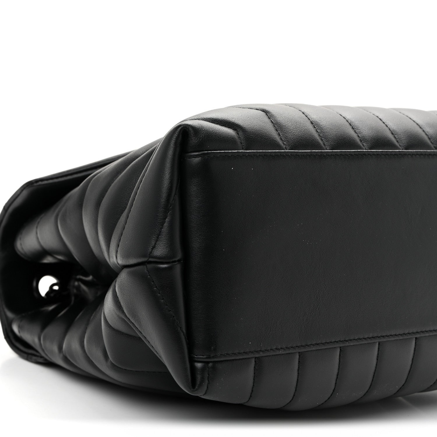 Calfskin Y Quilted Monogram Monochrome Medium Loulou Chain Satchel Black