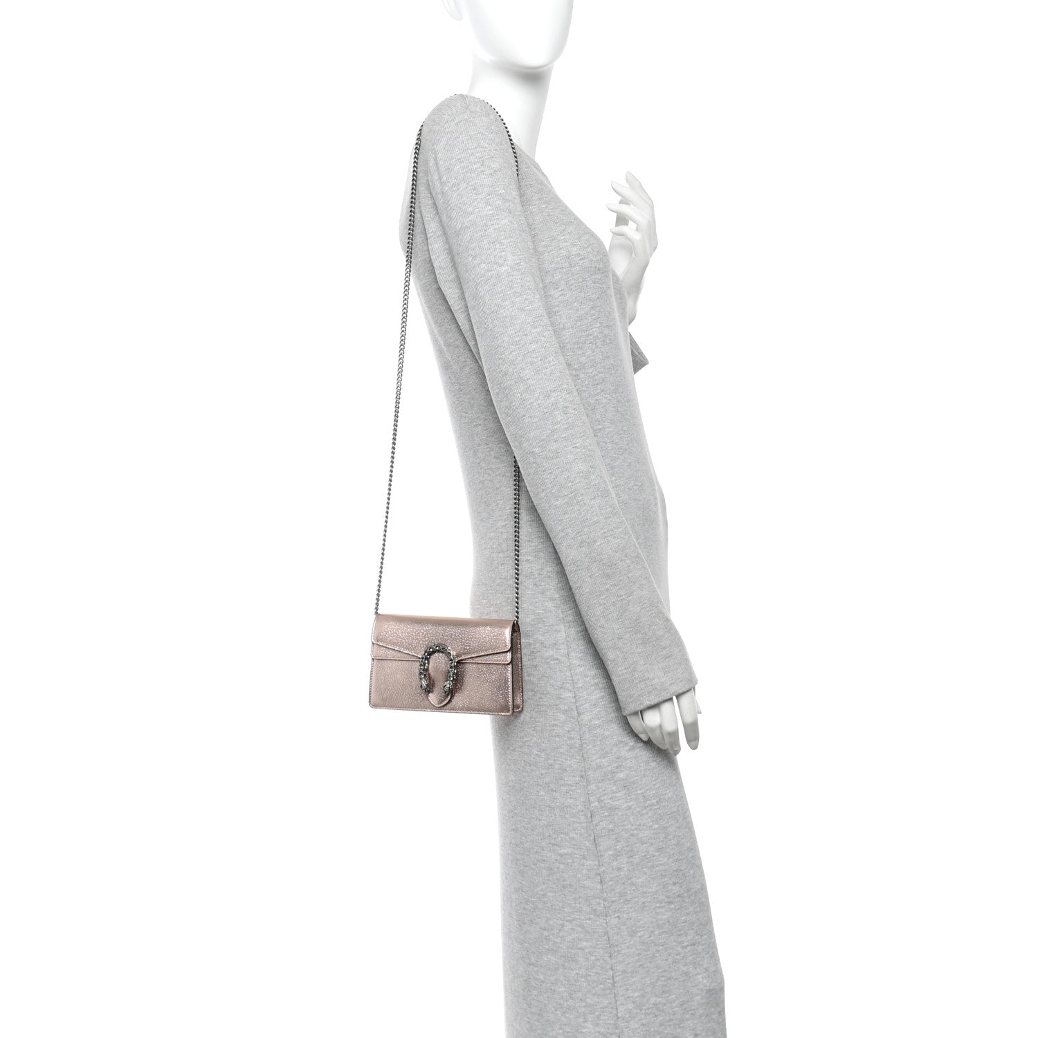 Metallic Calfskin Super Mini Dionysus Shoulder Bag Rose Gold