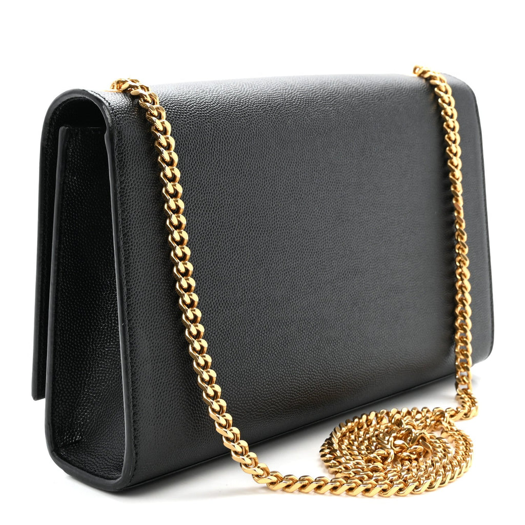 Grain De Poudre Medium Classic Monogram Kate Satchel Black