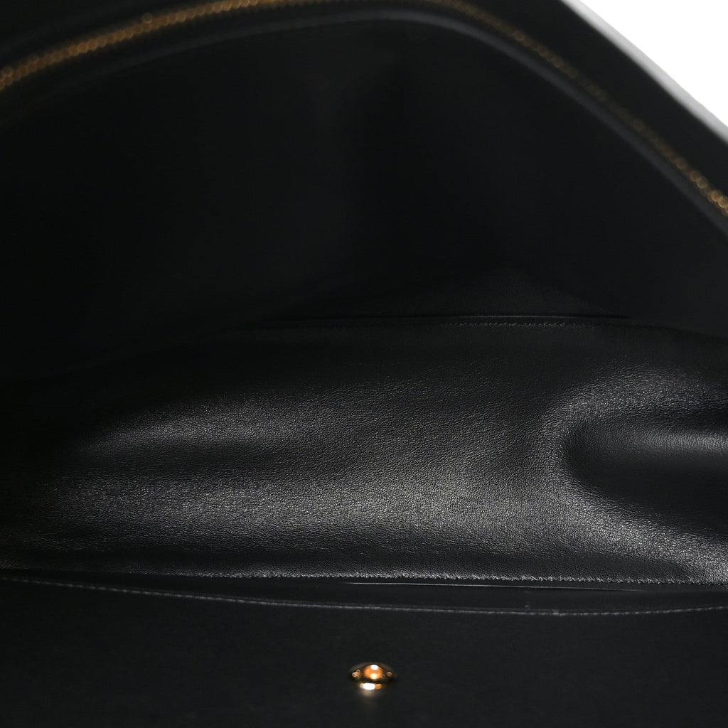 Suede Calfskin Small Souplissimo Maxi Flap Black Black