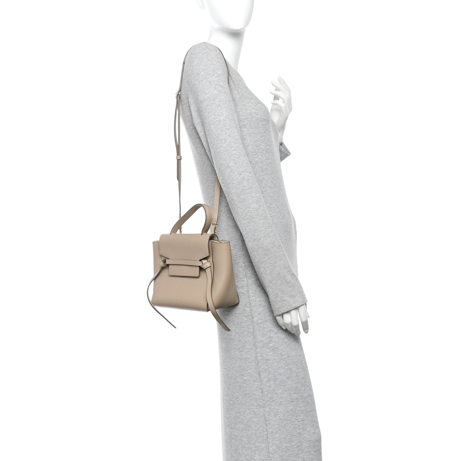 Grained Calfskin Nano Belt Bag Light Taupe