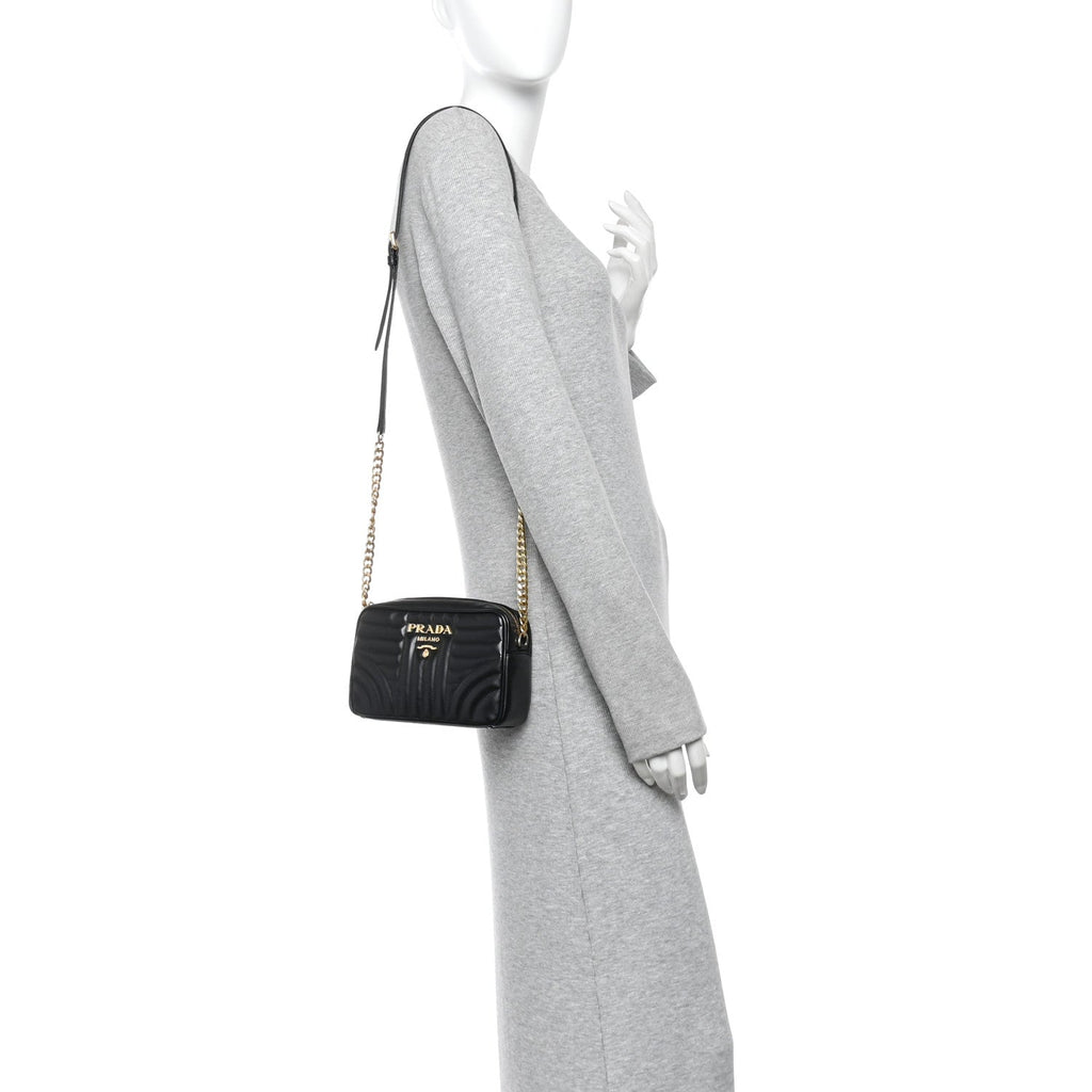Soft Calfskin Diagramme Crossbody Bag Black