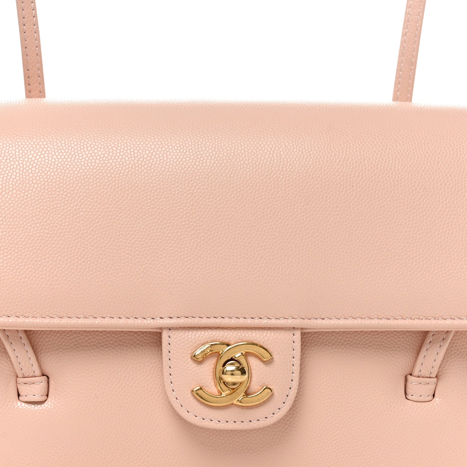 Shiny Caviar Preppy Coco Small Flap Light Pink