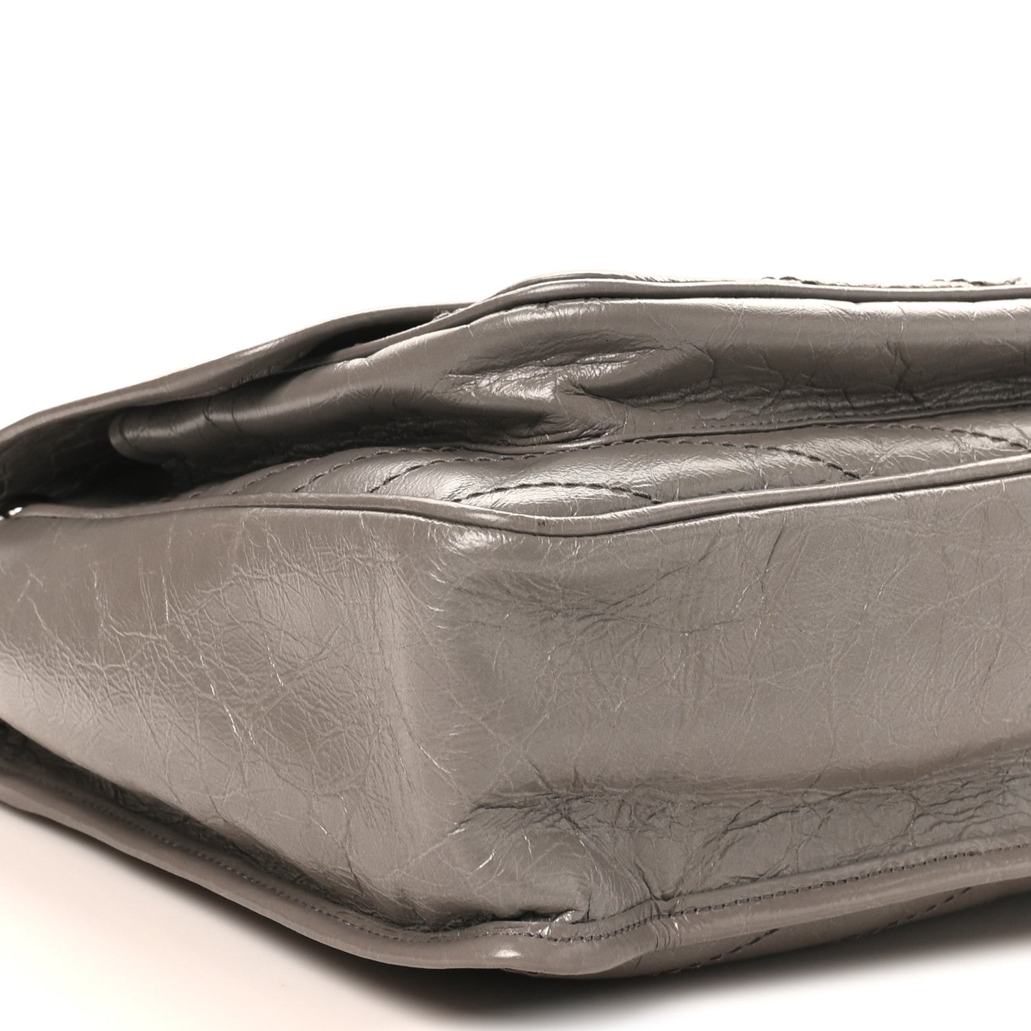 Crinkled Calfskin Matelasse Monogram Large Niki Chain Satchel Fog