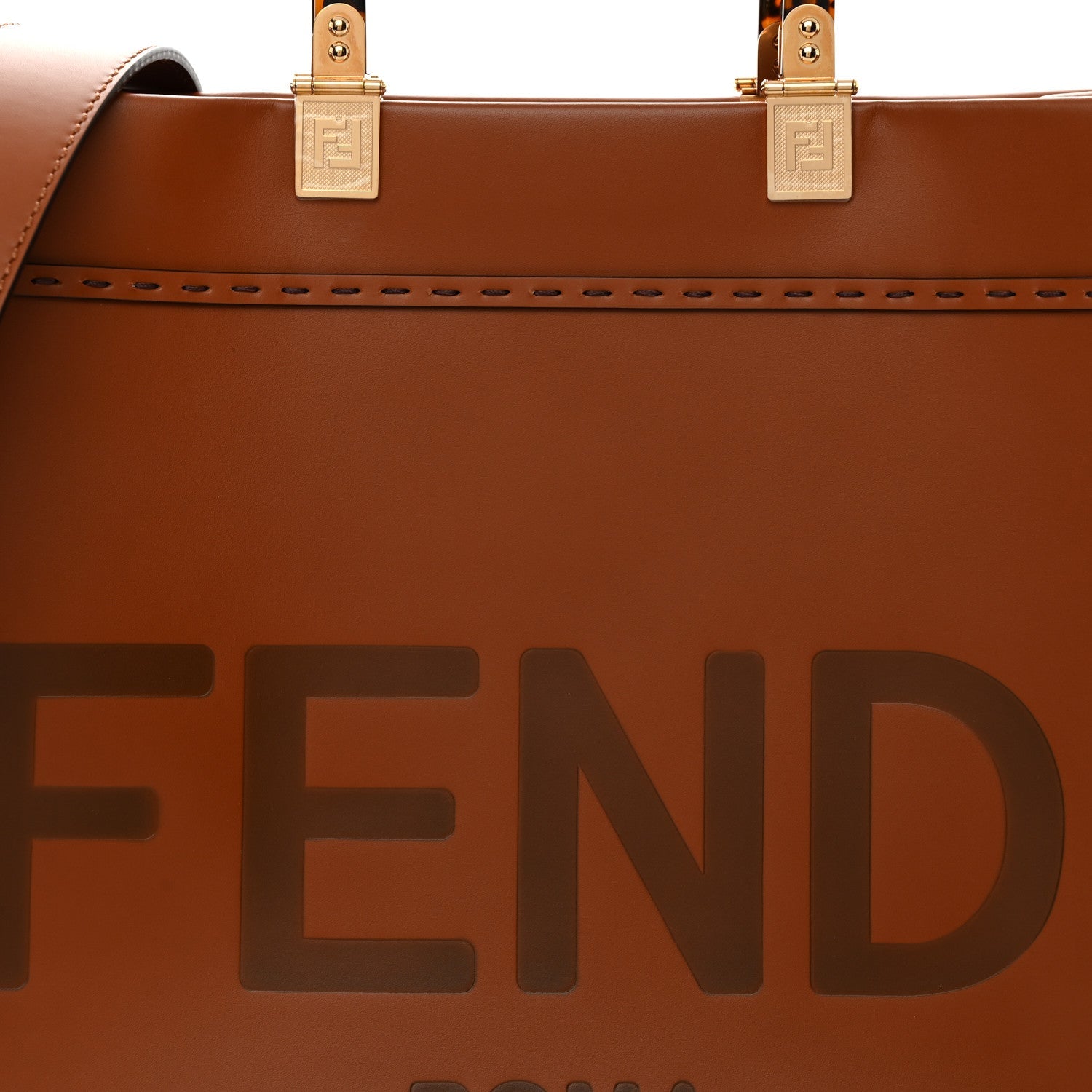 Vitello King Plexiglass Medium Fendi Sunshine Shopper Tote Cuoio