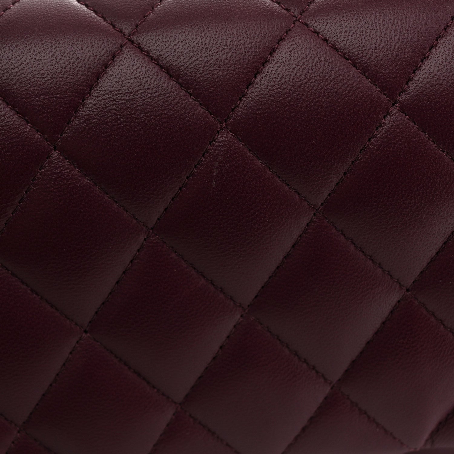 Lambskin Quilted Medium Double Flap Burgundy