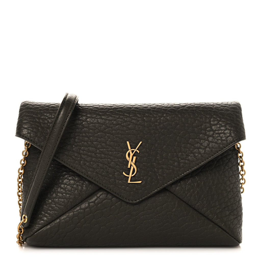 Grained Lambskin Small Cassandre Chain Pouch Light Musk