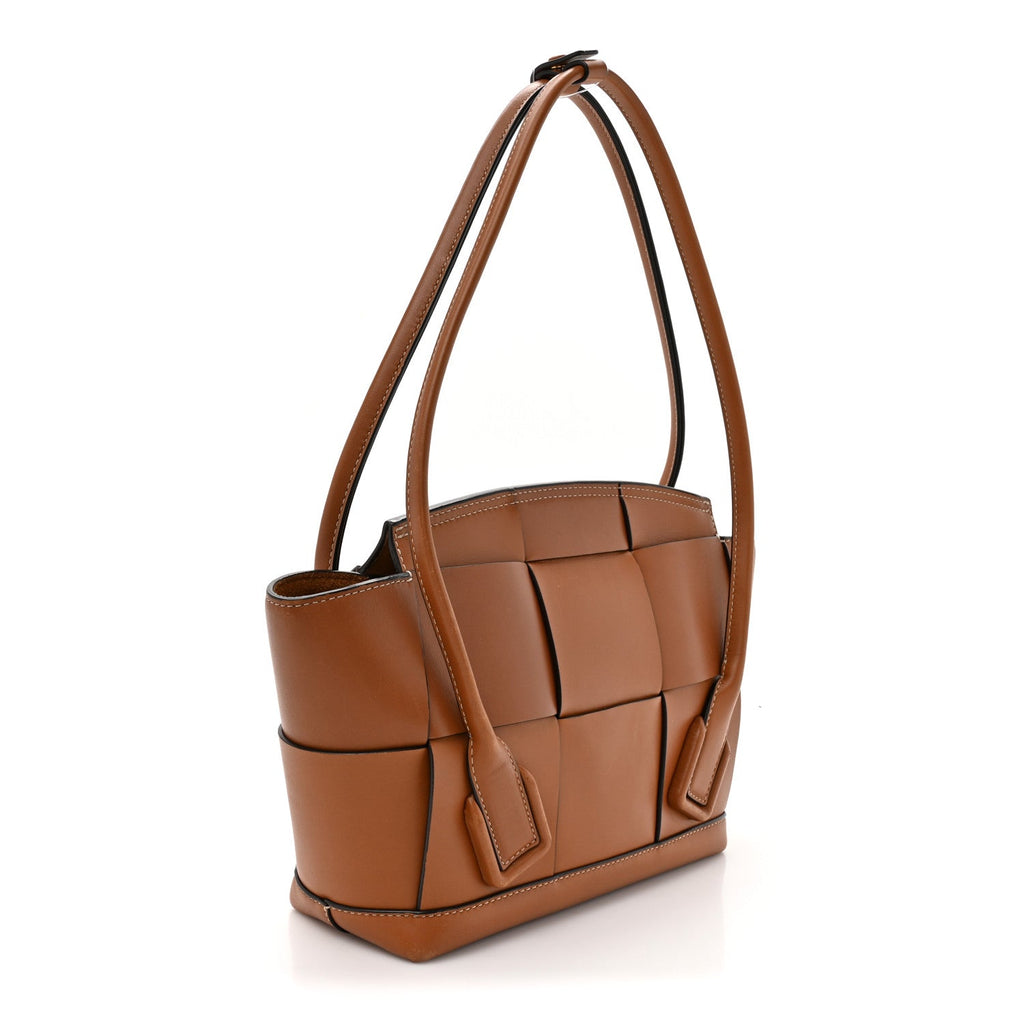 French Calfskin Maxi Intrecciato Small Arco Wood