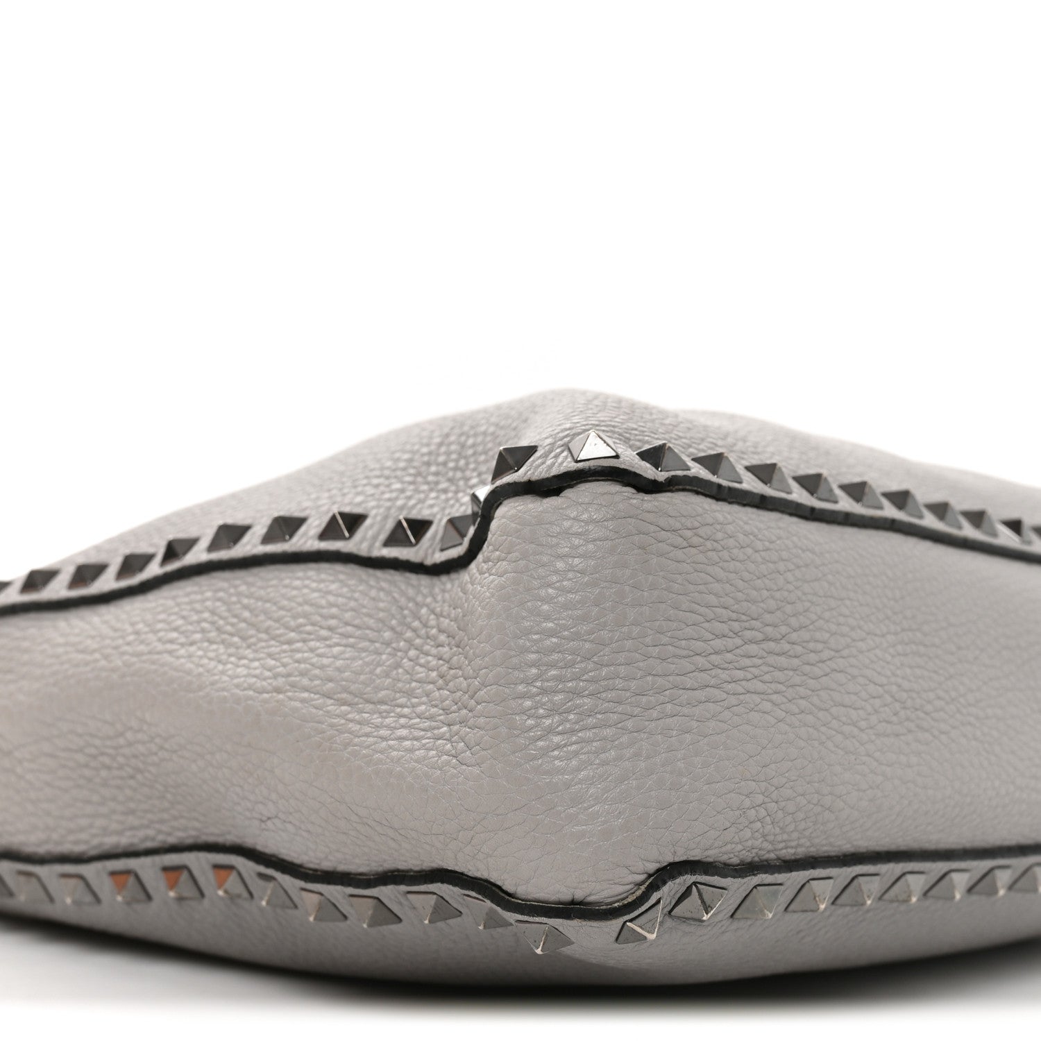 Pebbled Calfskin Small Rockstud Flip-Lock Messenger Bag Grey