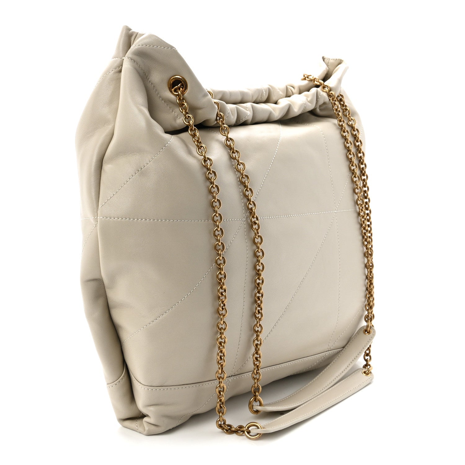 Lambskin Matelasse Monogram Medium Jamie 4.3 Pochon Crema Soft