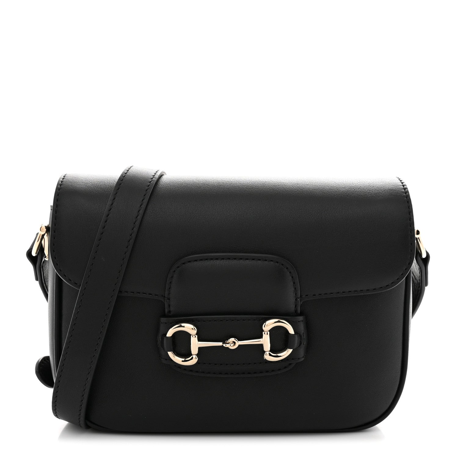 Arabella Calfskin Horsebit 1955 Shoulder Bag Black