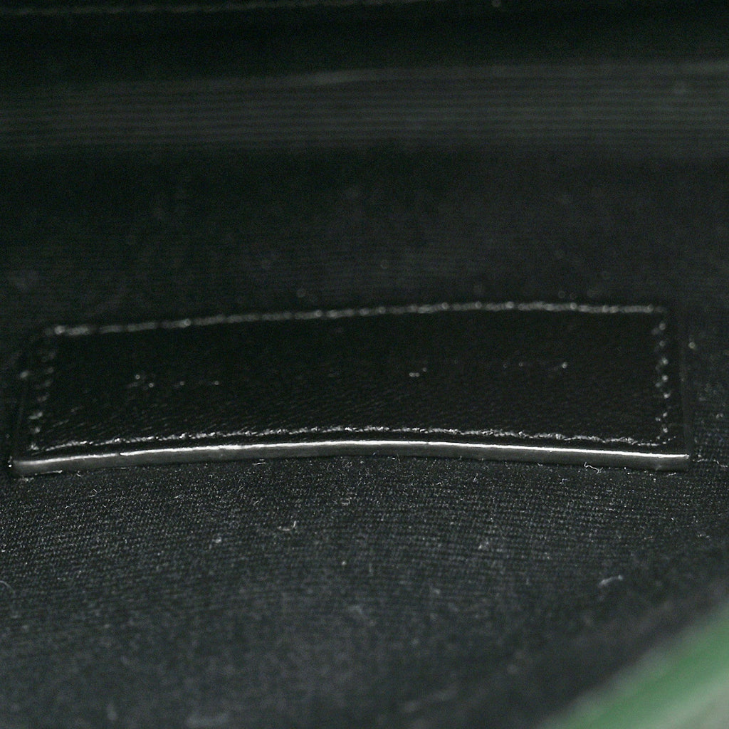 Grain De Poudre Textured Mixed Matelasse Triquilt Monogram Clutch Vert Fonce