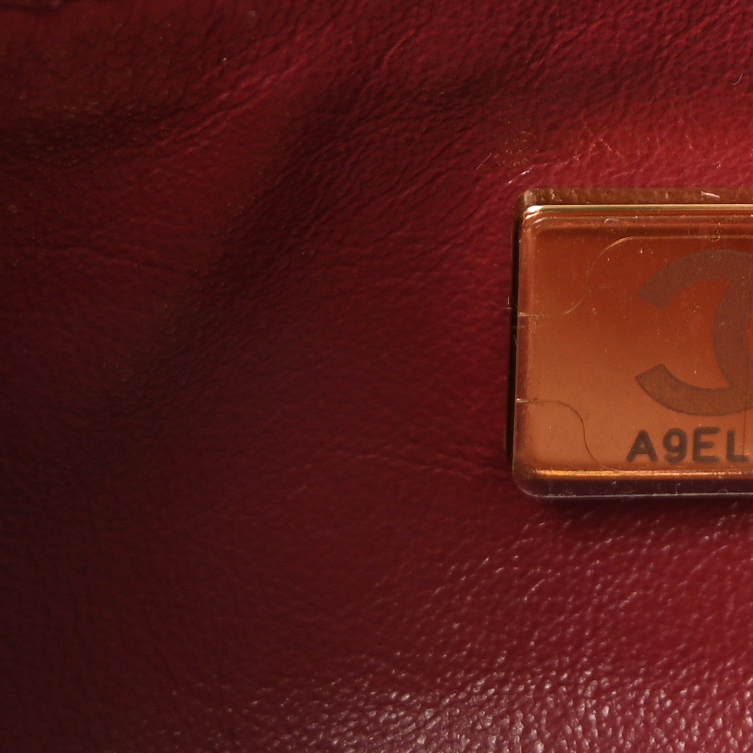 Grained Calfskin Small Souplissimo Maxi Flap Burgundy
