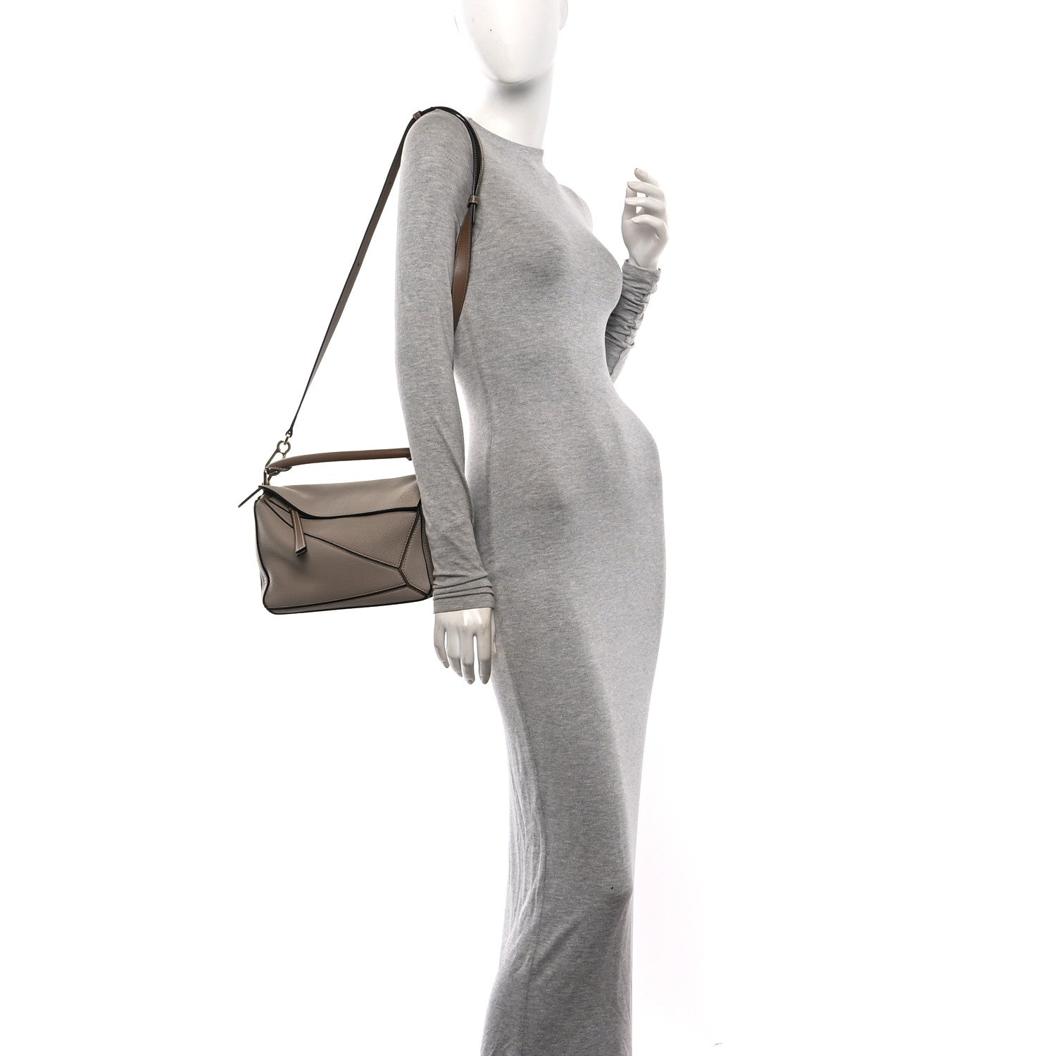 Grained Calfskin Small Puzzle Bag Sand Mink