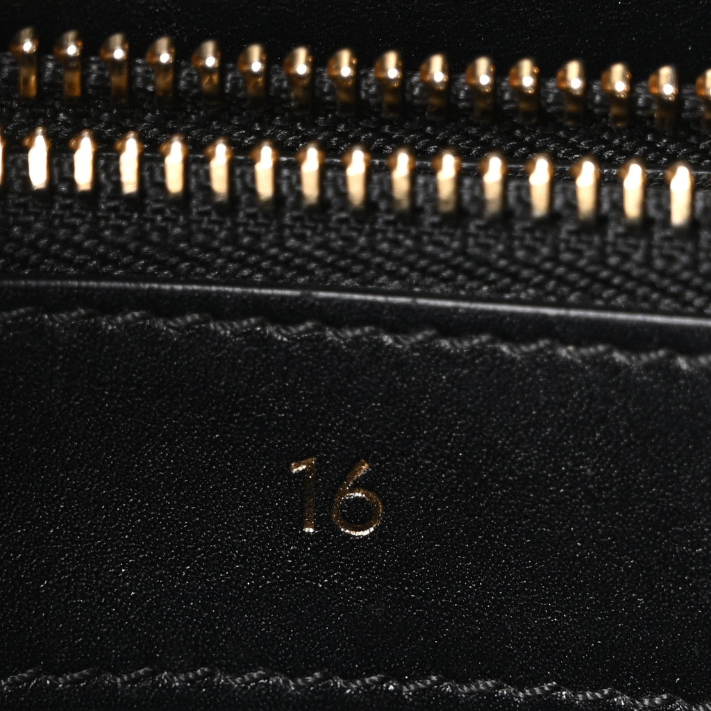 Satinated Calfskin Small 16 Top Handle Bag Black